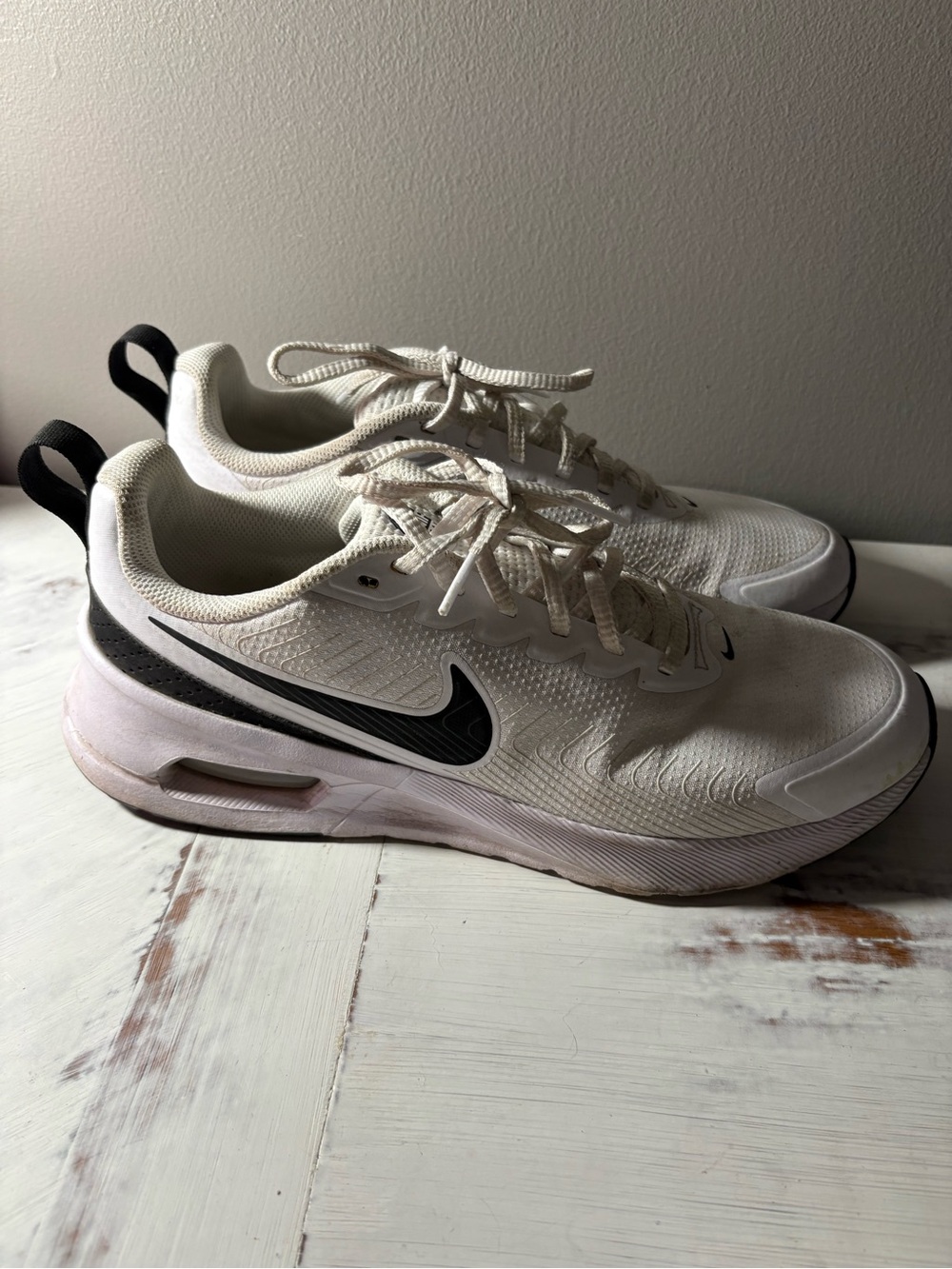 Nike Cream and Black Low-Top Athletic Sneakers